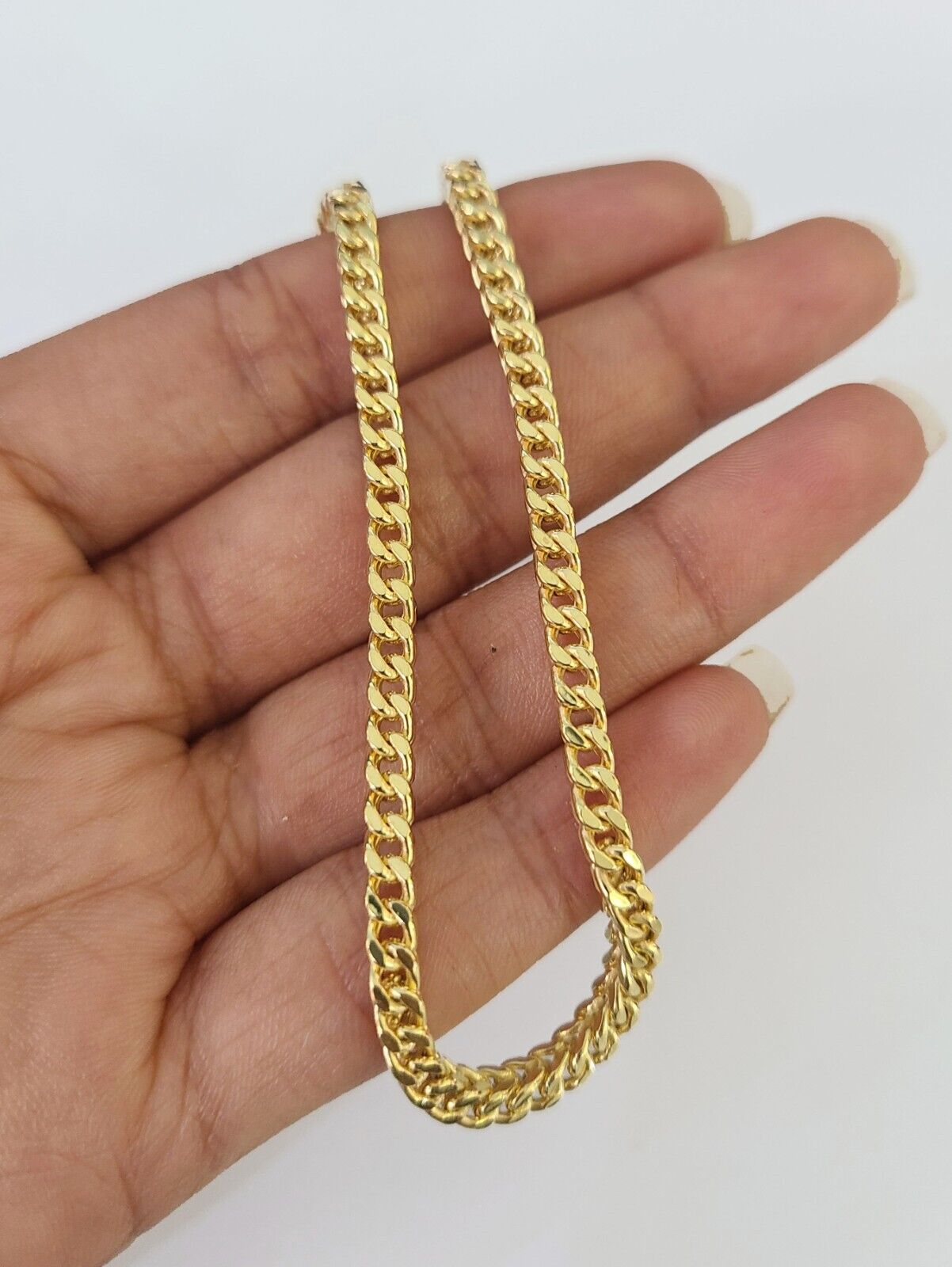 10k Franco Bracelet 4mm 9" Inch Yellow Gold Men Women Link Real 10kt - Reva Jeweler