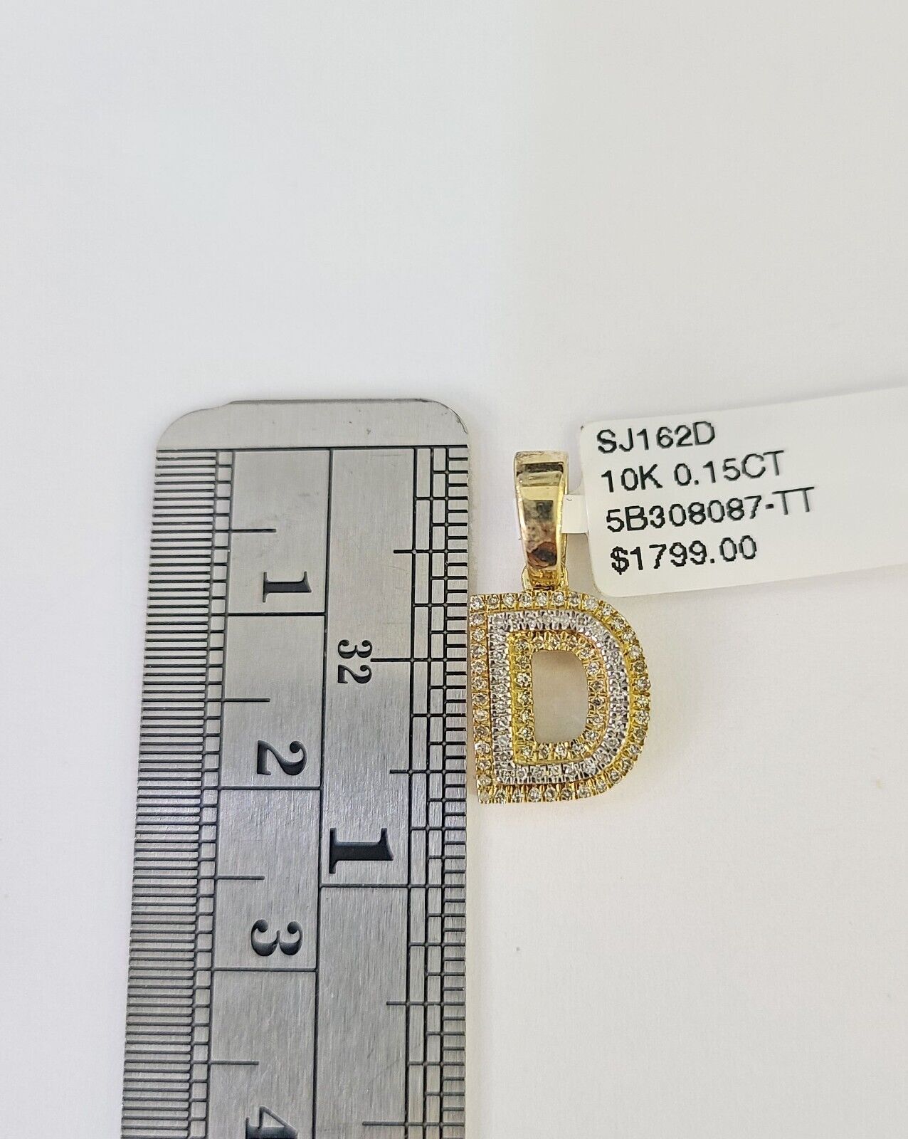 10K Franco Chain Diamond D Pendant Initial Necklace 16" - 22" 0.5mm Ladies Women - GoldenlinQ