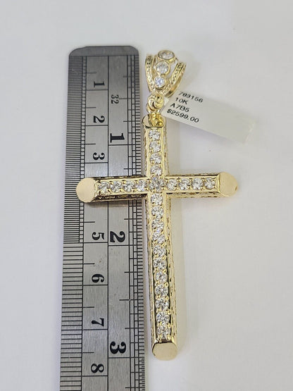 10K Franco Chain Jesus Cross Pendant Charm Necklace 20" - 26" 3mm Gold - GoldenlinQ