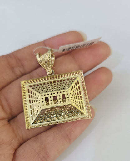 10K Franco Chain Last supper Pendant Charm Necklace 20" - 26" 2.5mm Yellow Gold - GoldenlinQ