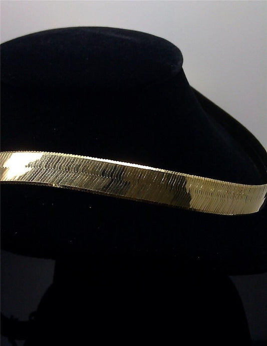10K Genuine Gold Herringbone Necklace Chain 12 mm 22" inch Men Women Real - Reva Jeweler