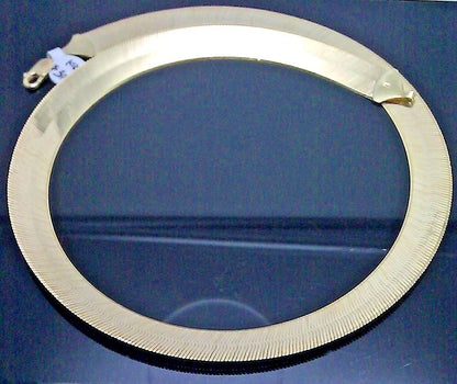 10K Genuine Gold Herringbone Necklace Chain 12 mm 22" inch Men Women Real - Reva Jeweler