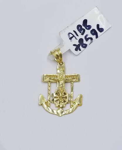 10k Gold Anchor Pendent Rope Chain 2.5mm 18" 20" 22" 24" 26" 10kt Necklace Cham - Reva Jeweler