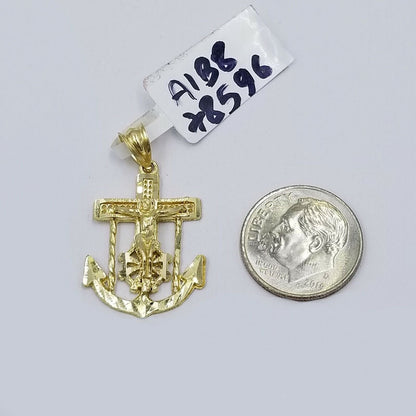 10k Gold Anchor Pendent Rope Chain 2.5mm 18" 20" 22" 24" 26" 10kt Necklace Cham - Reva Jeweler