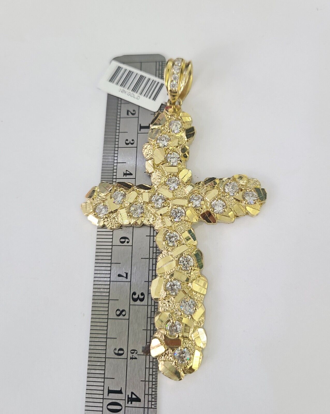 10k Gold Byzantine Necklace Jesus Cross Charm 18 - 30 inches 5mm SET Chain Pendant - GoldenlinQ