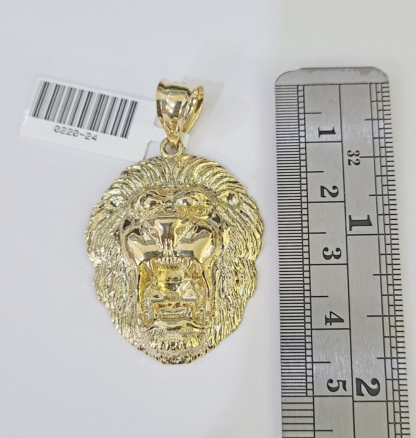 10k Gold Byzantine Necklace Lion Charm 18 - 26 inches 3mm REAL Yellow SET Chain - GoldenlinQ
