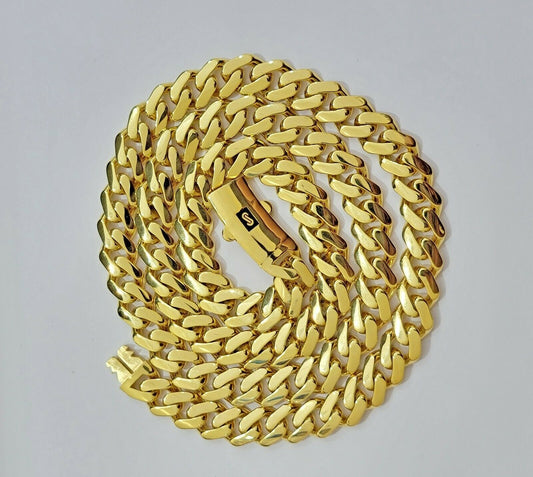 10k Gold Chain Miami Cuban Royal Link 8.5 mm 22" Inch Plain Necklace, REAL 10KT - Reva Jeweler