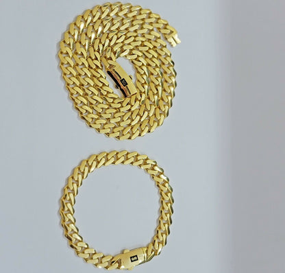 10k Gold Chain Miami Cuban Royal Link 8.5 mm 22" Inch Plain Necklace, REAL 10KT - Reva Jeweler