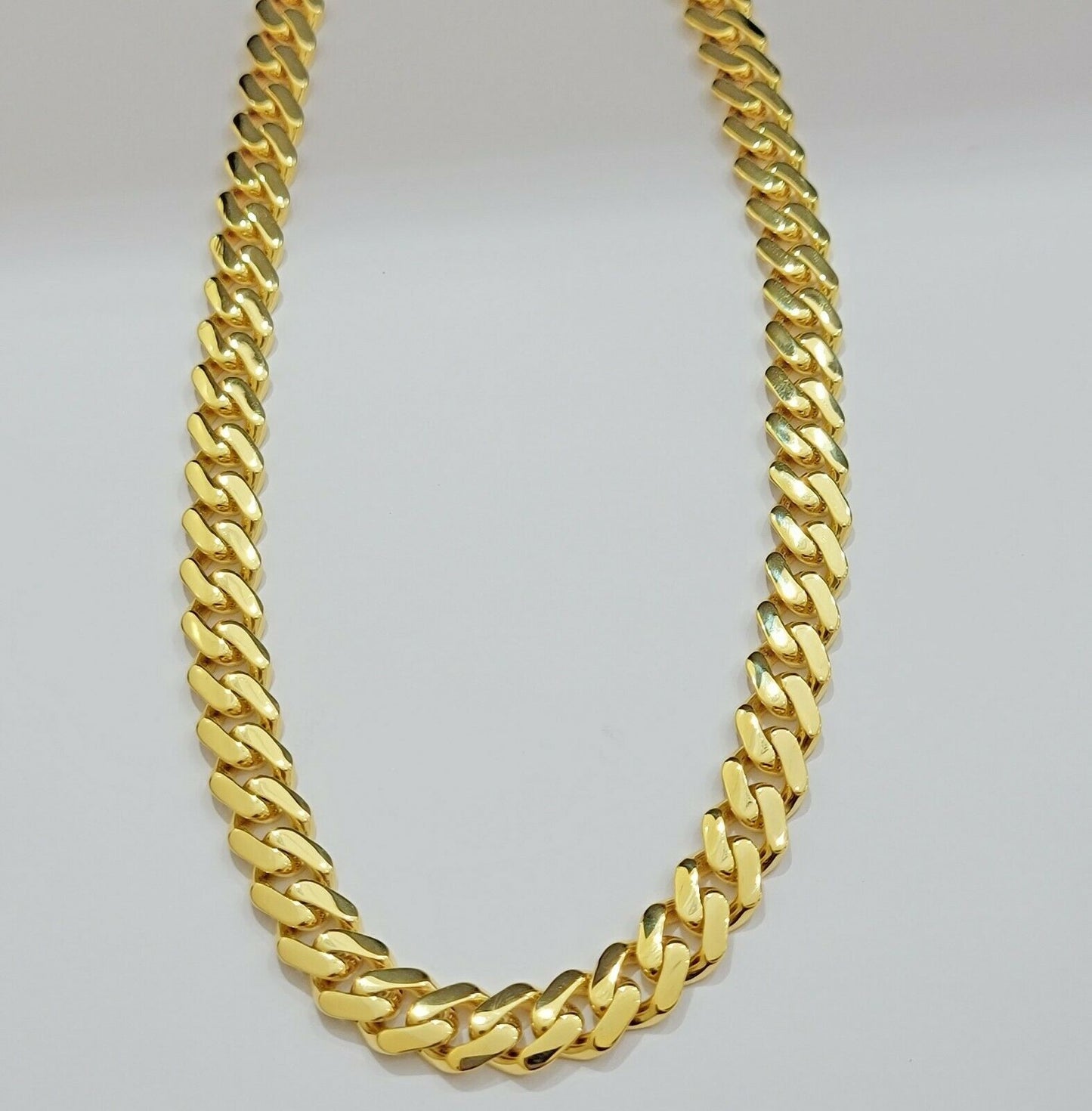 10k Gold Chain Miami Cuban Royal Link 8.5 mm 22" Inch Plain Necklace, REAL 10KT - Reva Jeweler