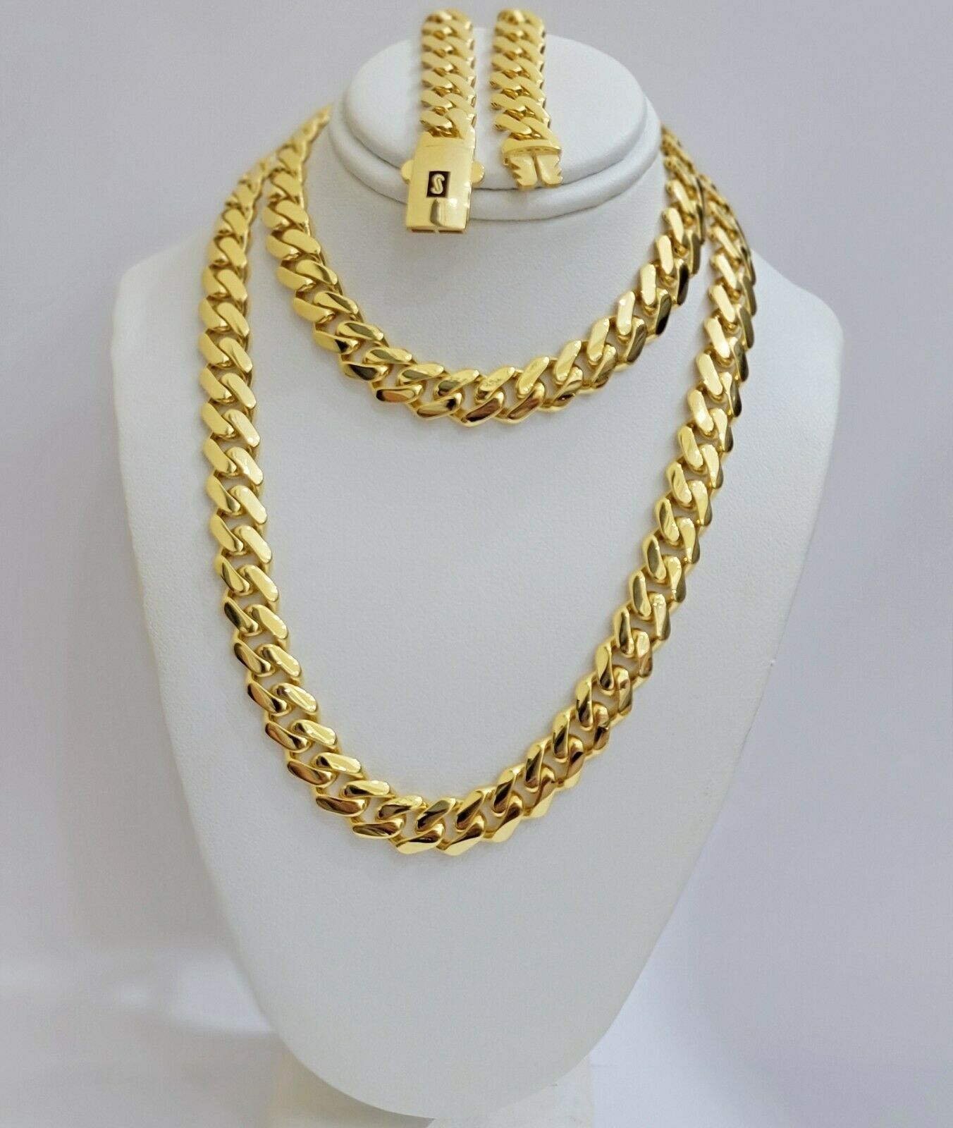 10k Gold Chain Miami Cuban Royal Link 8.5 mm 22" Inch Plain Necklace, REAL 10KT - Reva Jeweler