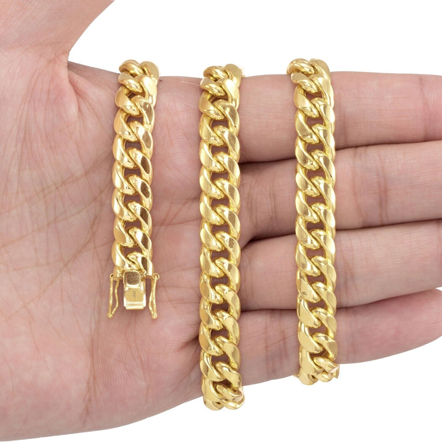 10k Gold Chain Necklace 24 Inch 9mm Miami Cuban Link Mens REAL 10kt Yellow Gold - Reva Jeweler