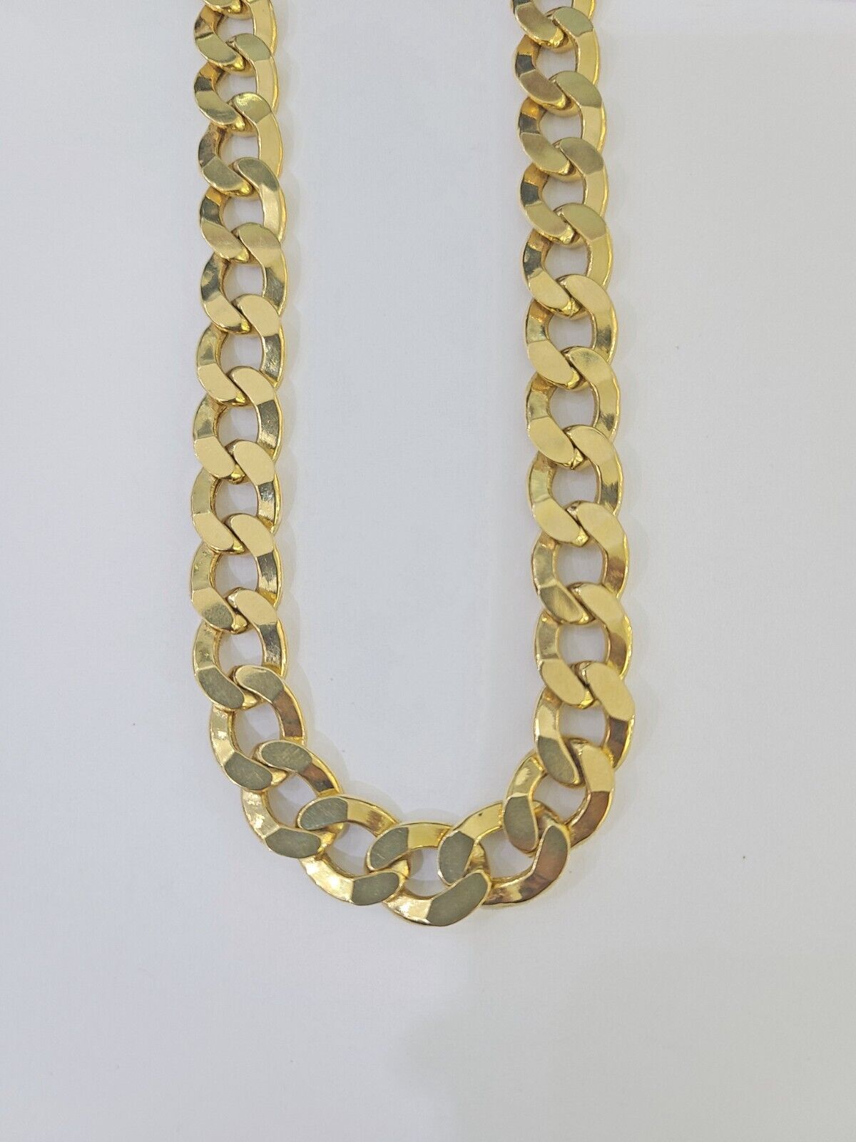 10k Gold Cuban Curb Link chain 10mm 26 Inch Real Yellow Gold Real Genuine - Reva Jeweler