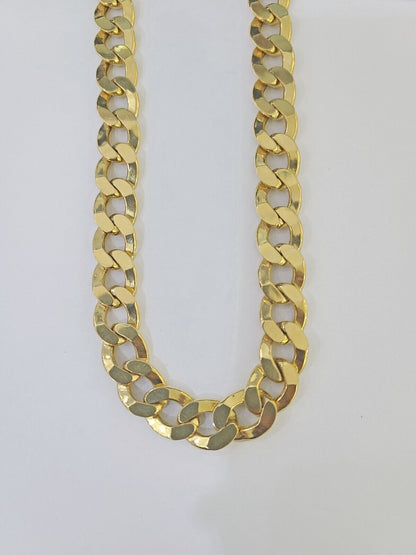 10k Gold Cuban Curb Link chain 10mm 26 Inch Real Yellow Gold Real Genuine - Reva Jeweler