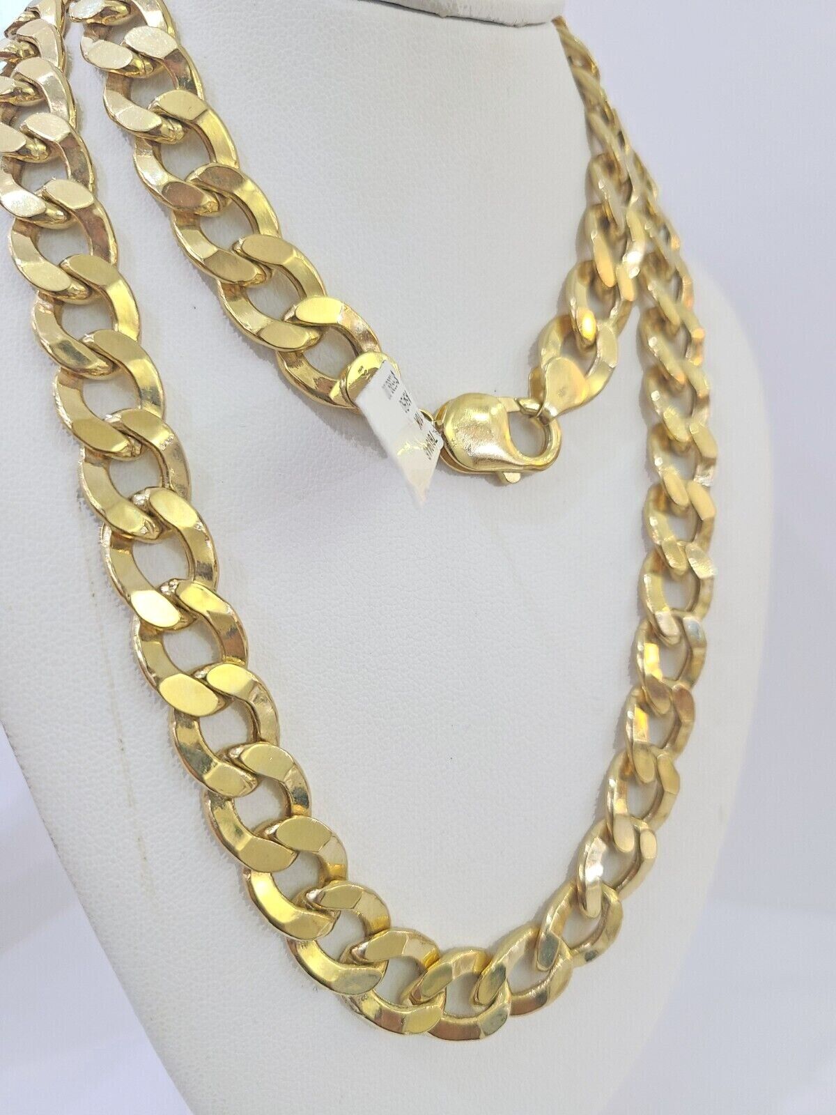 10k Gold Cuban Curb Link chain 10mm 26 Inch Real Yellow Gold Real Genuine - Reva Jeweler
