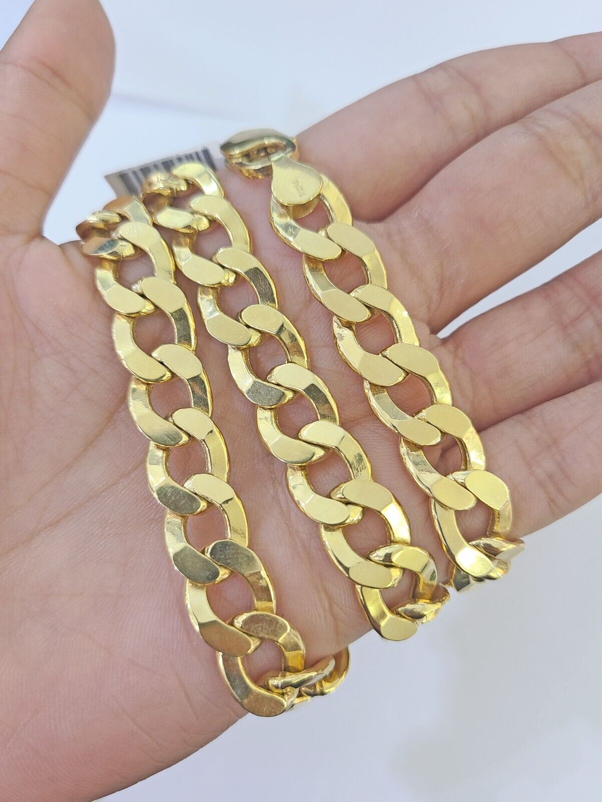 10k Gold Cuban Curb Link chain 10mm 26 Inch Real Yellow Gold Real Genuine - Reva Jeweler