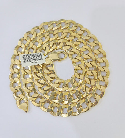 10k Gold Cuban Curb Link chain 10mm 26 Inch Real Yellow Gold Real Genuine - Reva Jeweler