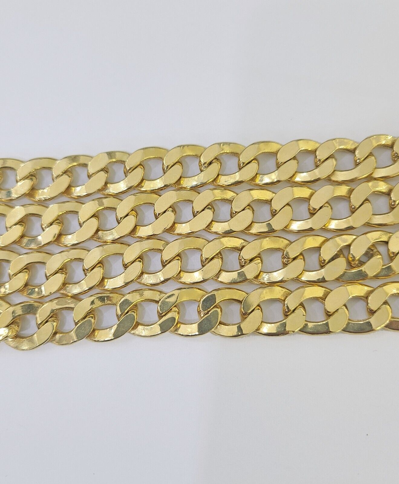 10k Gold Cuban Curb Link chain 10mm 26 Inch Real Yellow Gold Real Genuine - Reva Jeweler