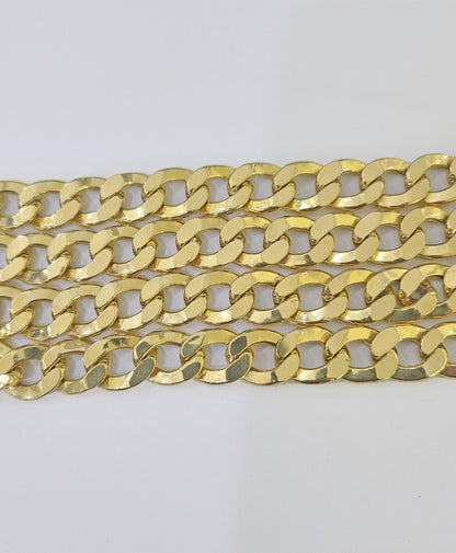 10k Gold Cuban Curb Link chain 10mm 26 Inch Real Yellow Gold Real Genuine - Reva Jeweler
