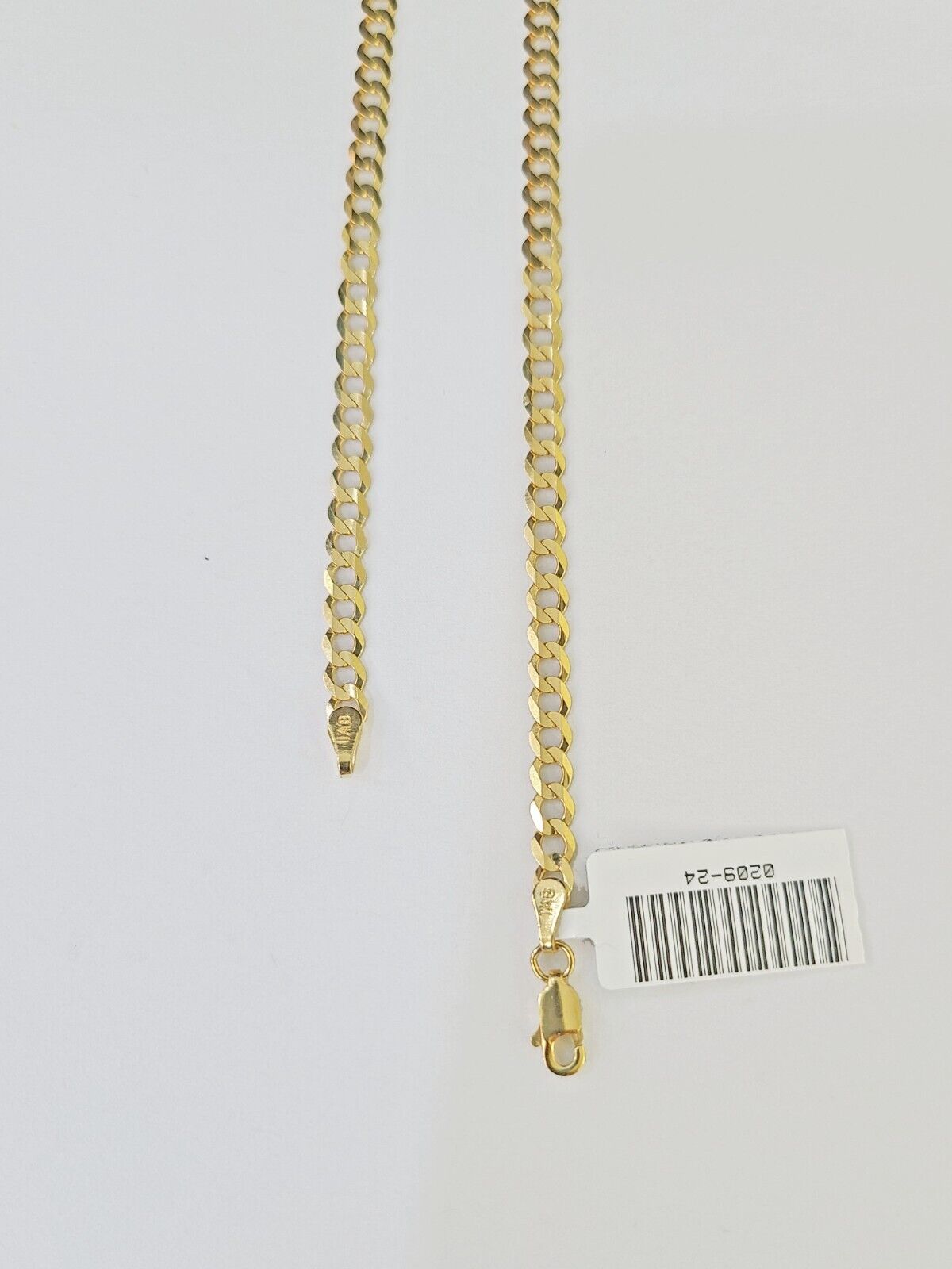 10k Gold Cuban Curb Link chain 4mm 24 Inch Real Yellow Gold Real Genuine - Reva Jeweler