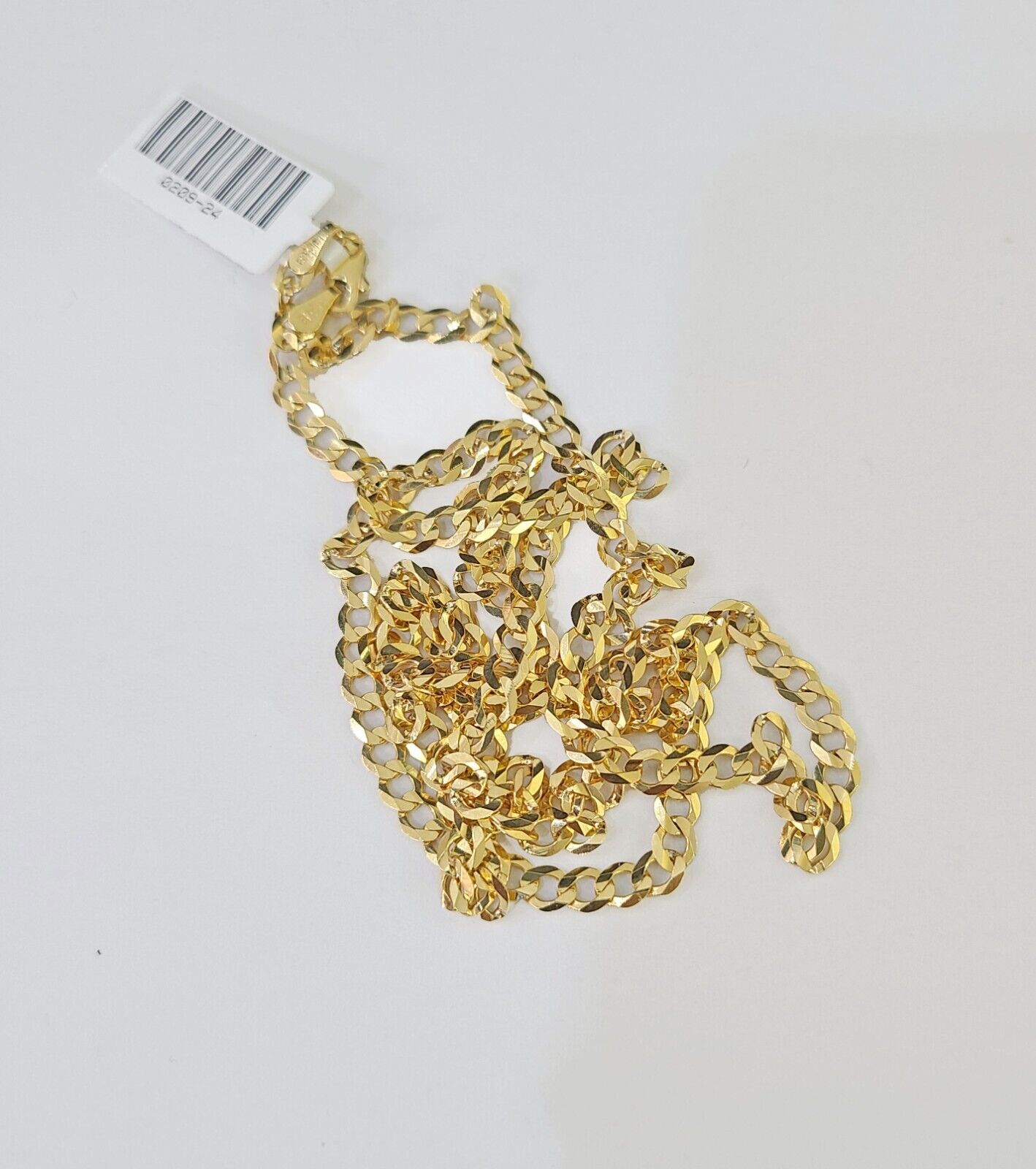 10k Gold Cuban Curb Link chain 4mm 24 Inch Real Yellow Gold Real Genuine - Reva Jeweler