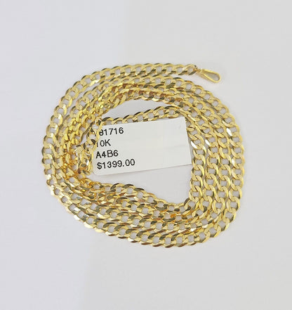 10k Gold Cuban Curb Link chain SOLID 3mm 20 Inch Real Yellow Gold Real Genuine - Reva Jeweler