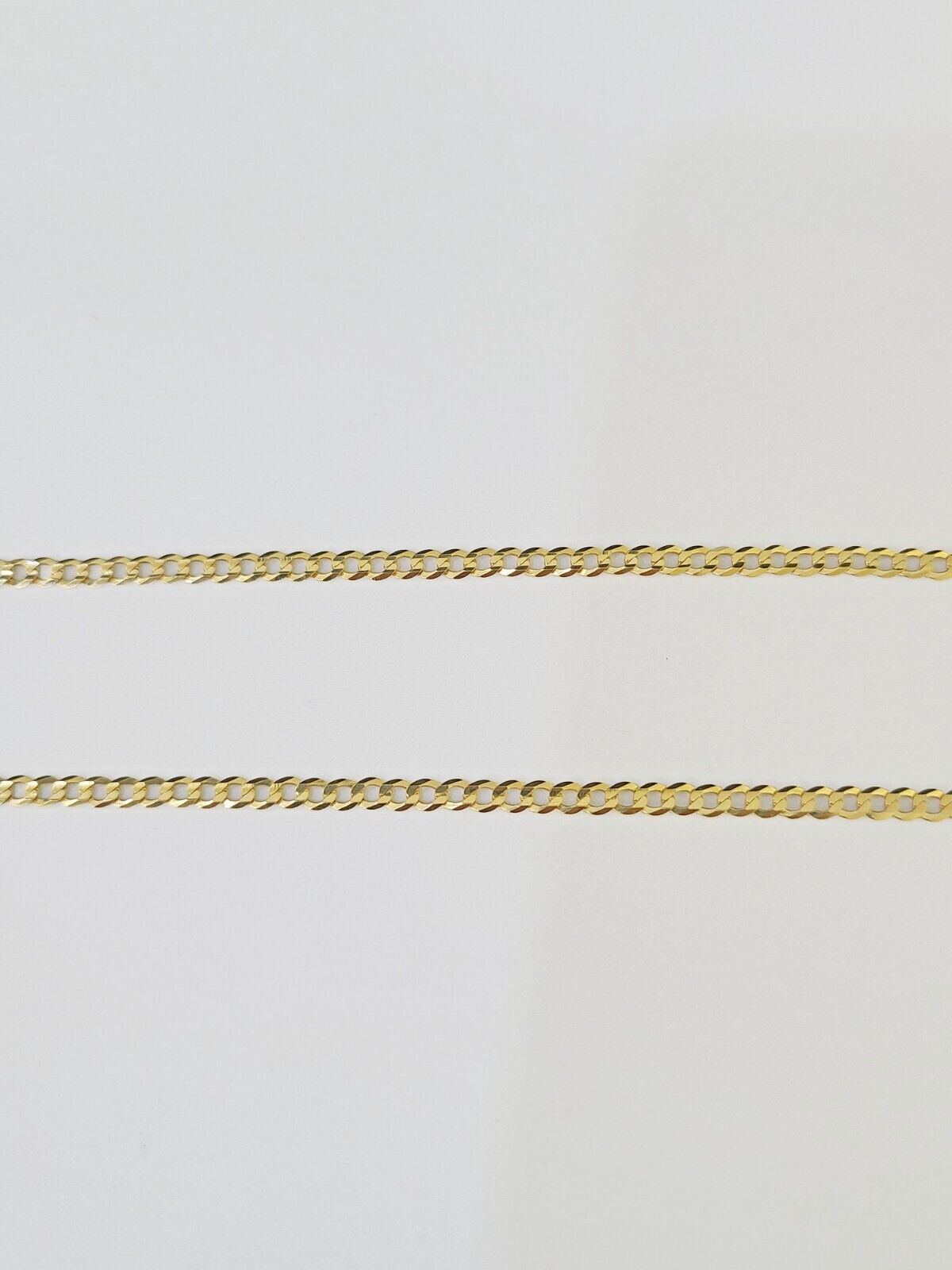 10k Gold Cuban Curb Link chain SOLID 3mm 20 Inch Real Yellow Gold Real Genuine - Reva Jeweler