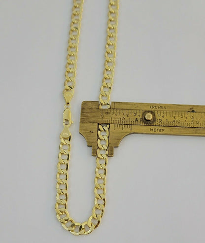 10k Gold Cuban Link Chain Necklace 6.5mm 20" 22" 24" 26" 28" REAL 10kt Yellow Gd - Reva Jeweler