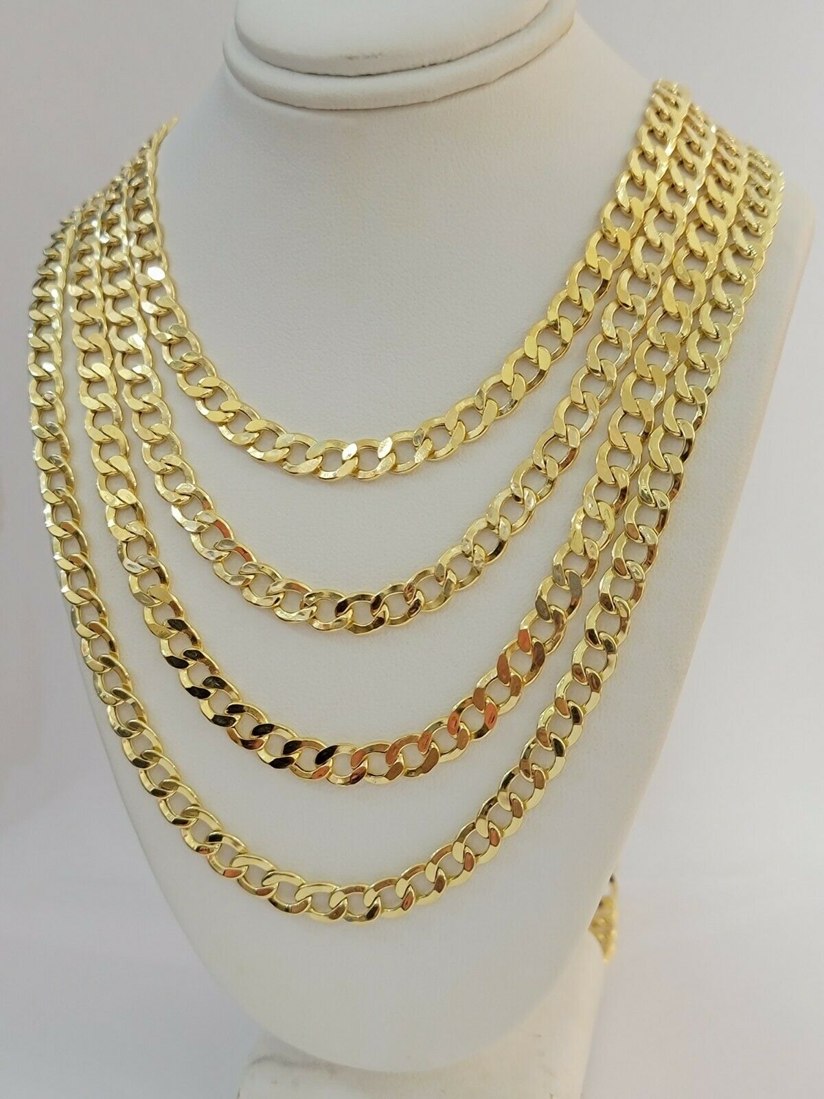 10k Gold Cuban Link Chain Necklace 6.5mm 20" 22" 24" 26" 28" REAL 10kt Yellow Gd - Reva Jeweler