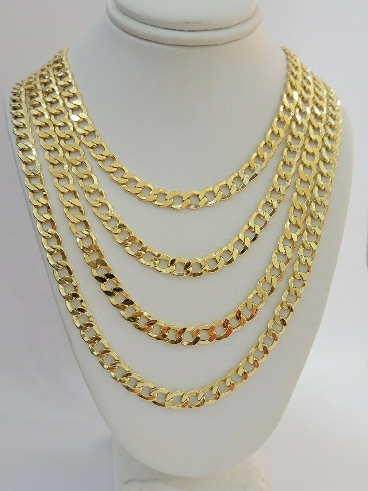 10k Gold Cuban Link Chain Necklace 6.5mm 20" 22" 24" 26" 28" REAL 10kt Yellow Gd - Reva Jeweler