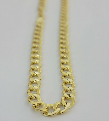 10k Gold Cuban Link Chain Necklace 6.5mm 20" 22" 24" 26" 28" REAL 10kt Yellow Gd - Reva Jeweler
