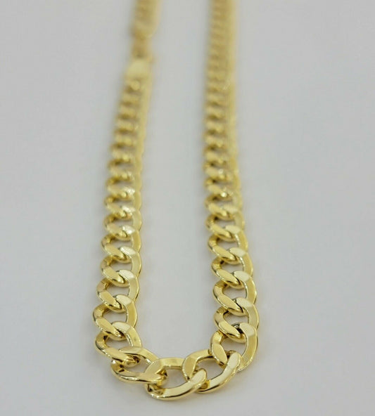 10k Gold Cuban Link Chain Necklace 6.5mm 20" 22" 24" 26" 28" REAL 10kt Yellow Gd - Reva Jeweler
