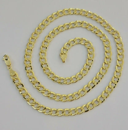 10k Gold Cuban Link Chain Necklace 6.5mm 20" 22" 24" 26" 28" REAL 10kt Yellow Gd - Reva Jeweler