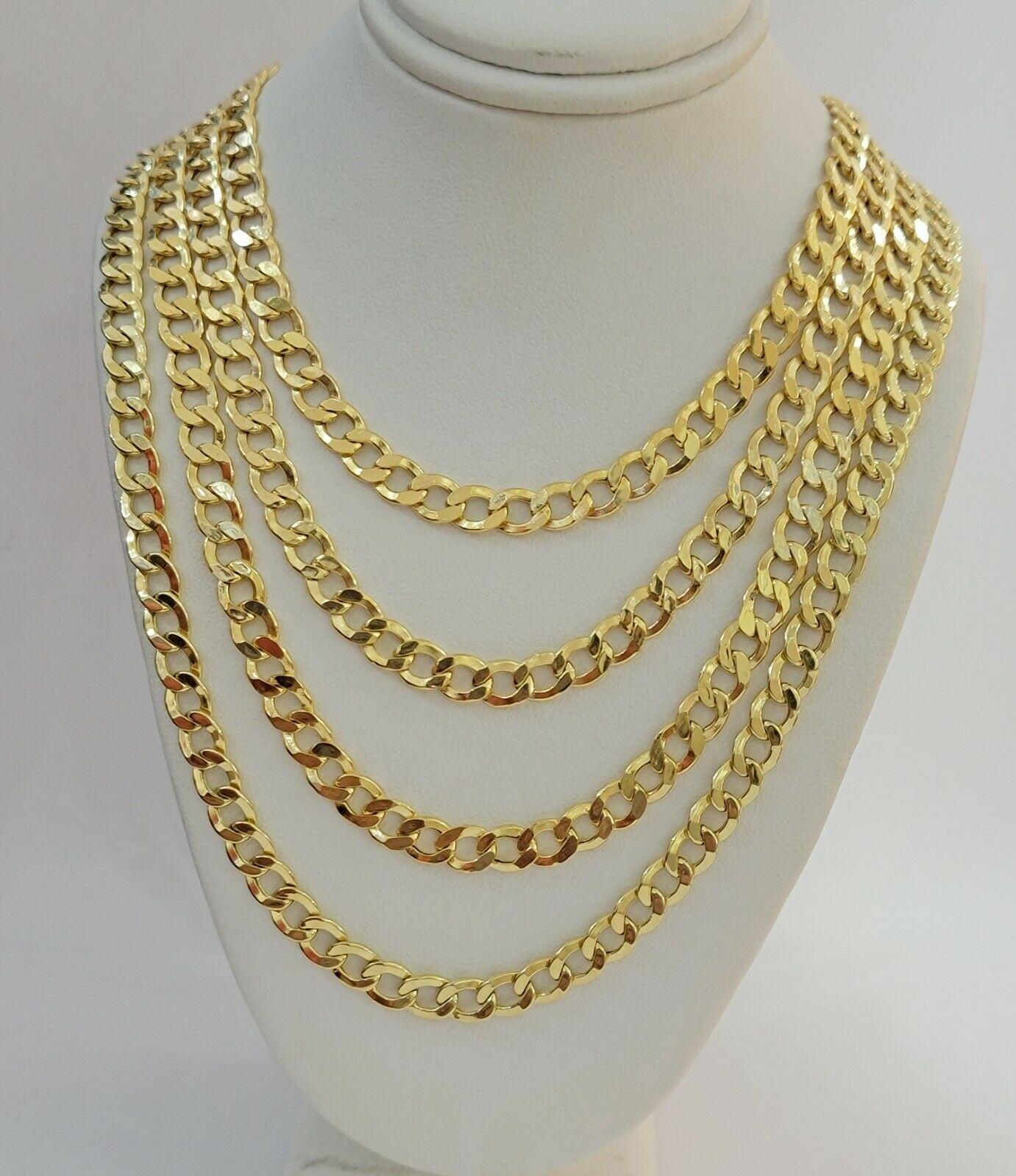 10k Gold Cuban Link Chain Necklace 6.5mm 20" 22" 24" 26" 28" REAL 10kt Yellow Gd - Reva Jeweler