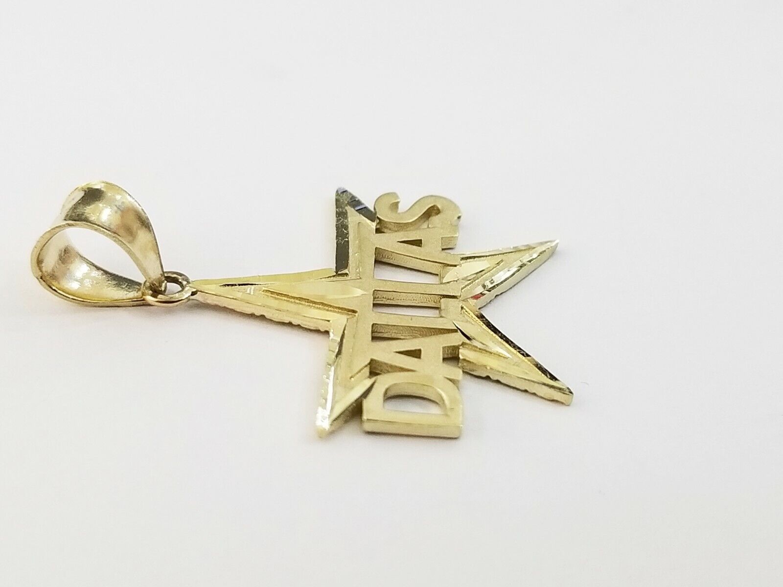 10k Gold Dallas Star Men Pendant 2.5mm Rope Chain in 18 20 22 24 26 28 Inch Real - Reva Jeweler