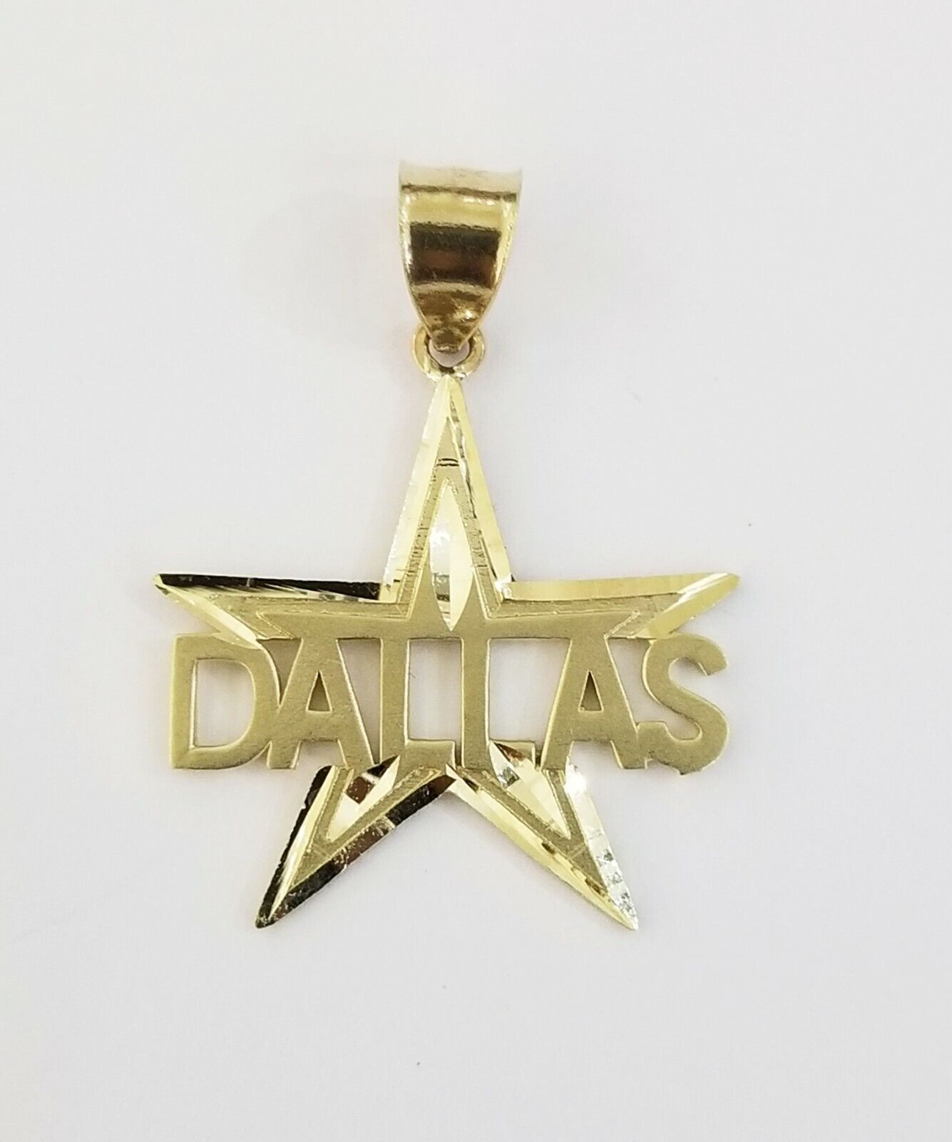 10k Gold Dallas Star Men Pendant 2.5mm Rope Chain in 18 20 22 24 26 28 Inch Real - Reva Jeweler