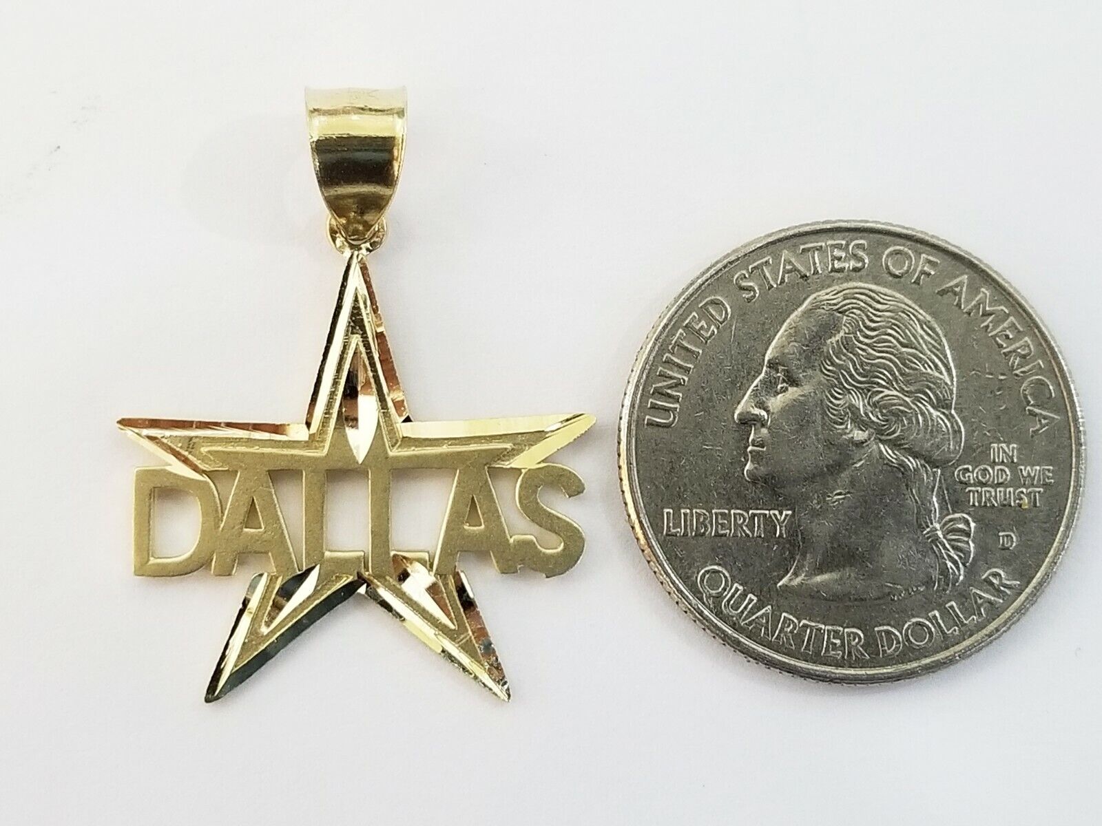 10k Gold Dallas Star Men Pendant 2.5mm Rope Chain in 18 20 22 24 26 28 Inch Real - Reva Jeweler
