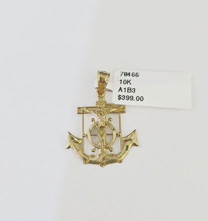 10K Gold Franco Chain Anchor Charm Length 18" - 26" 1.5mm REAL Yellow - GoldenlinQ