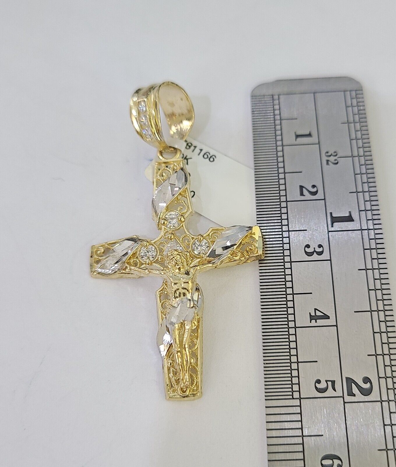 10K Gold Franco Chain Cross Charm Length 18 - 26 inches 2mm REAL Yellow - GoldenlinQ