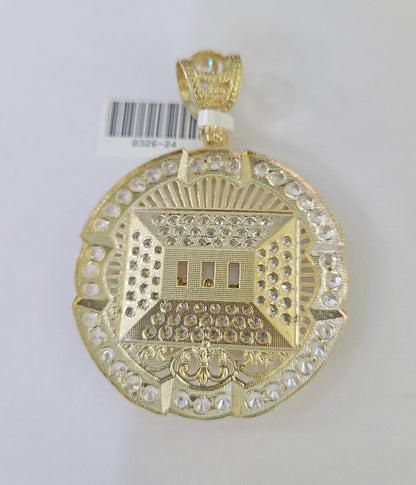 10K Gold Franco Chain Last Supper Charm Length 18 - 26 inches 3mm REAL Yellow - GoldenlinQ