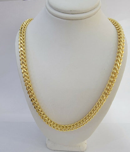 10K Gold Franco Link Chain 22" Necklace Thick, REAL 10kt Men's STRONG Chain Link - Reva Jeweler