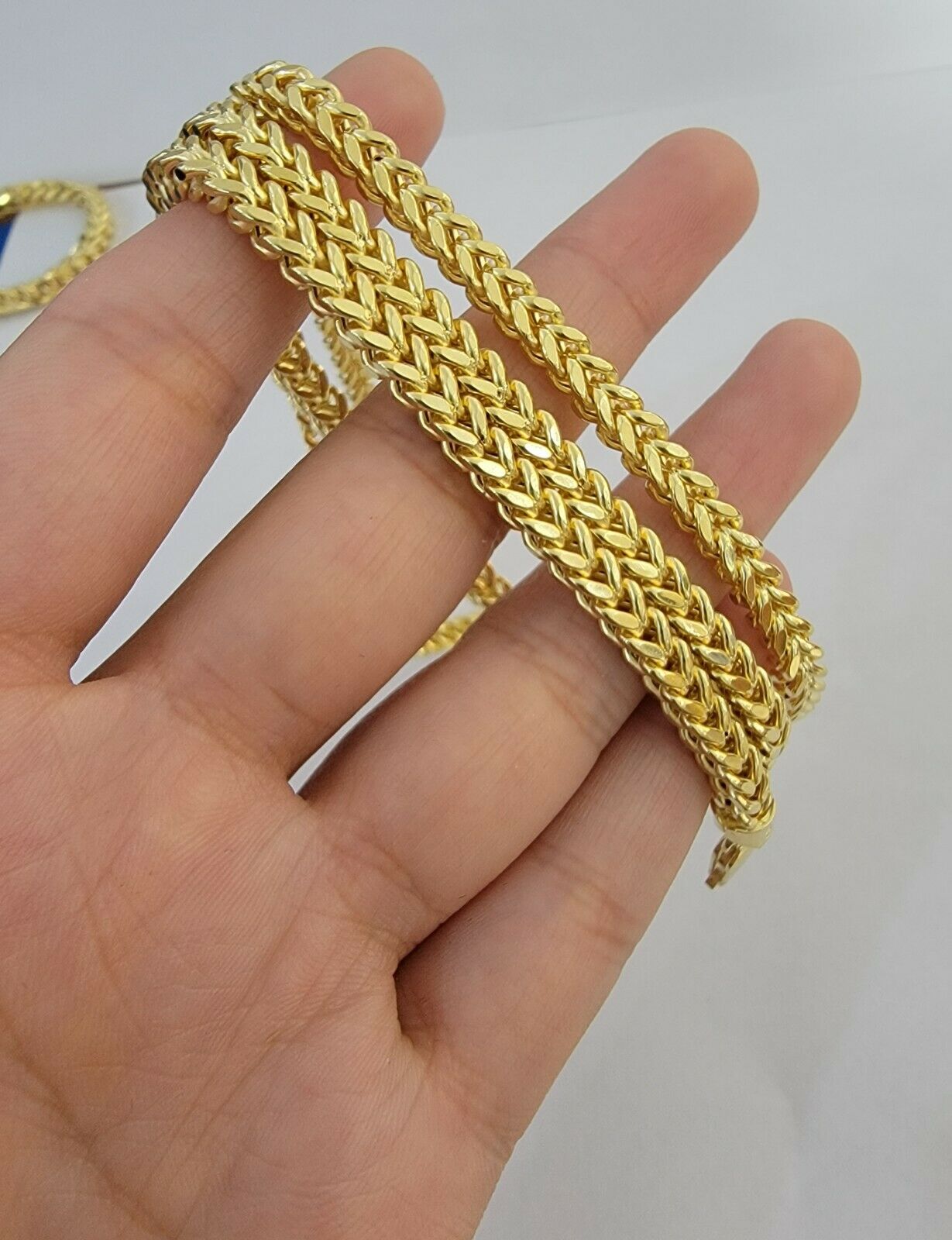 10K Gold Franco Link Chain 26" Necklace 5mm Thick, REAL 10kt Men's STRONG Chain - Reva Jeweler