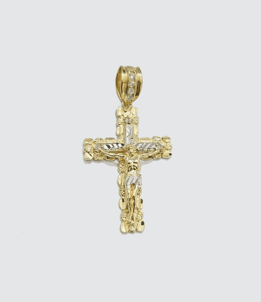 10k Gold Jesus Crucifix Cross Pendant Charm 10kt Yellow 2'' Inch For Chain Real - Reva Jeweler