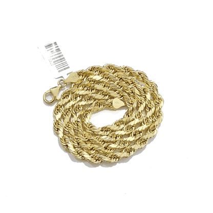 10k Gold Jesus Head Charm Rope Chain Necklace 6mm 22'' Set & Pendant 10kt REAL - Reva Jeweler