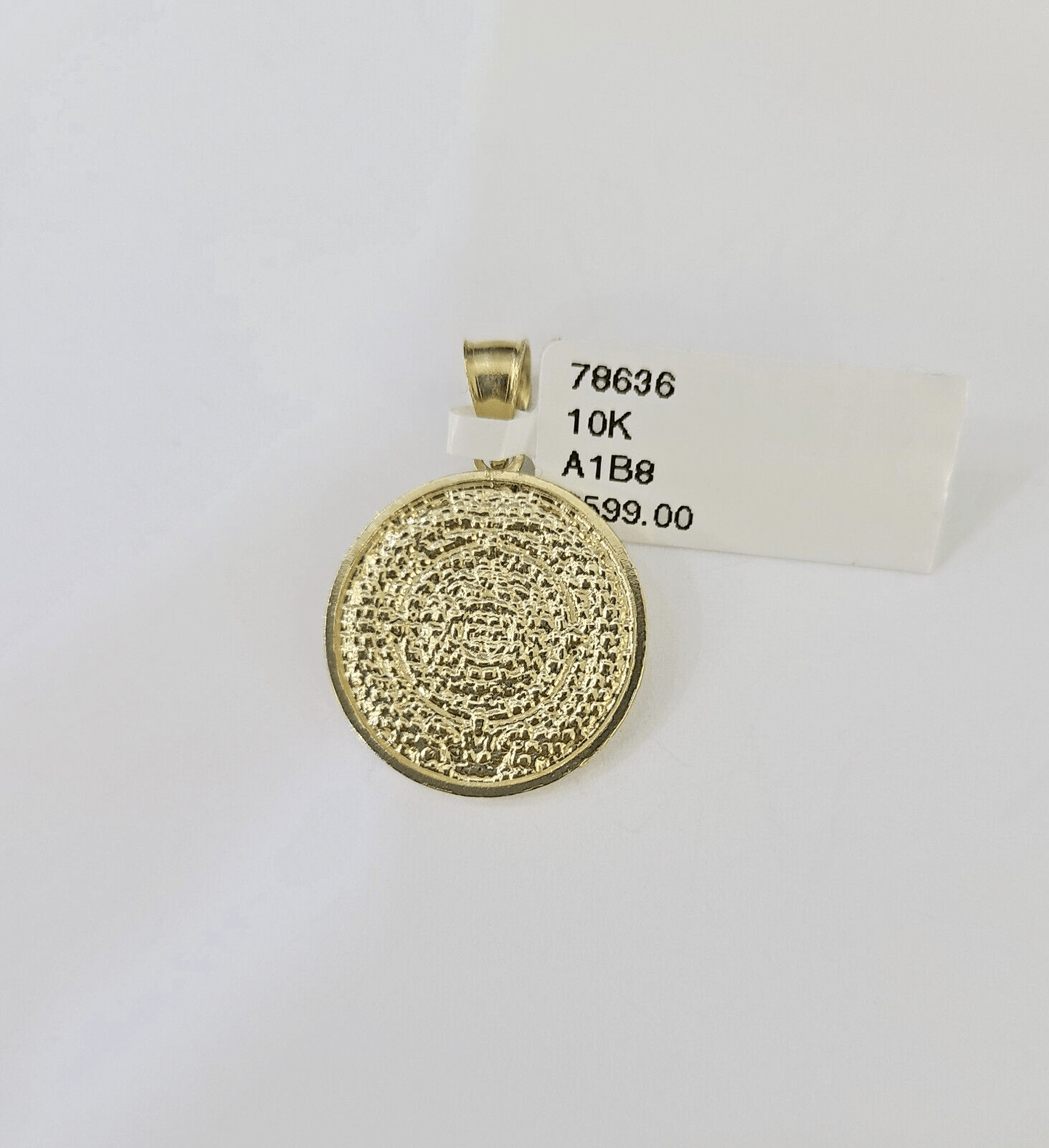 10k Gold Mayan Calendar Pendant Rope Chain 3mm 26'' Necklace Set Real Yellow - Reva Jeweler