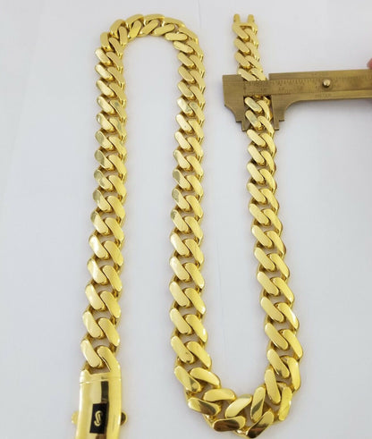 10k Gold Men Royal Monaco Link Chain 26inch 15mm Gold ,10kt Real gold necklace - Reva Jeweler