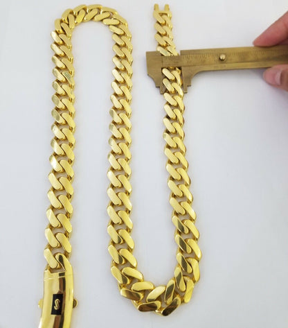 10k Gold Men Royal Monaco Link Chain 26inch 15mm Gold ,10kt Real gold necklace - Reva Jeweler