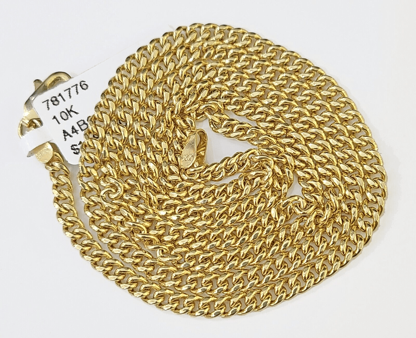 10k Gold Miami Cuban Chain & Cross Charm \ Pendent SET 3mm 20 Inches Necklace - Reva Jeweler