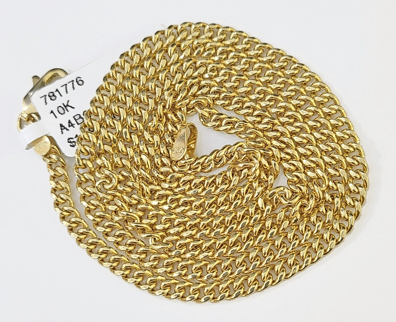 10k Gold Miami Cuban Chain & Cross Charm \ Pendent SET 3mm 20 Inches Necklace - Reva Jeweler