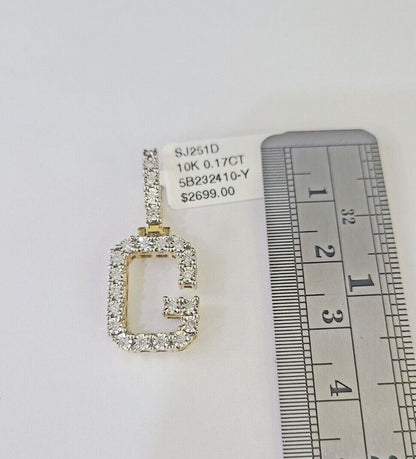 10K Gold Miami Cuban Chain G Initial Diamond Charm Length 18" - 26" 3mm REAL - GoldenlinQ