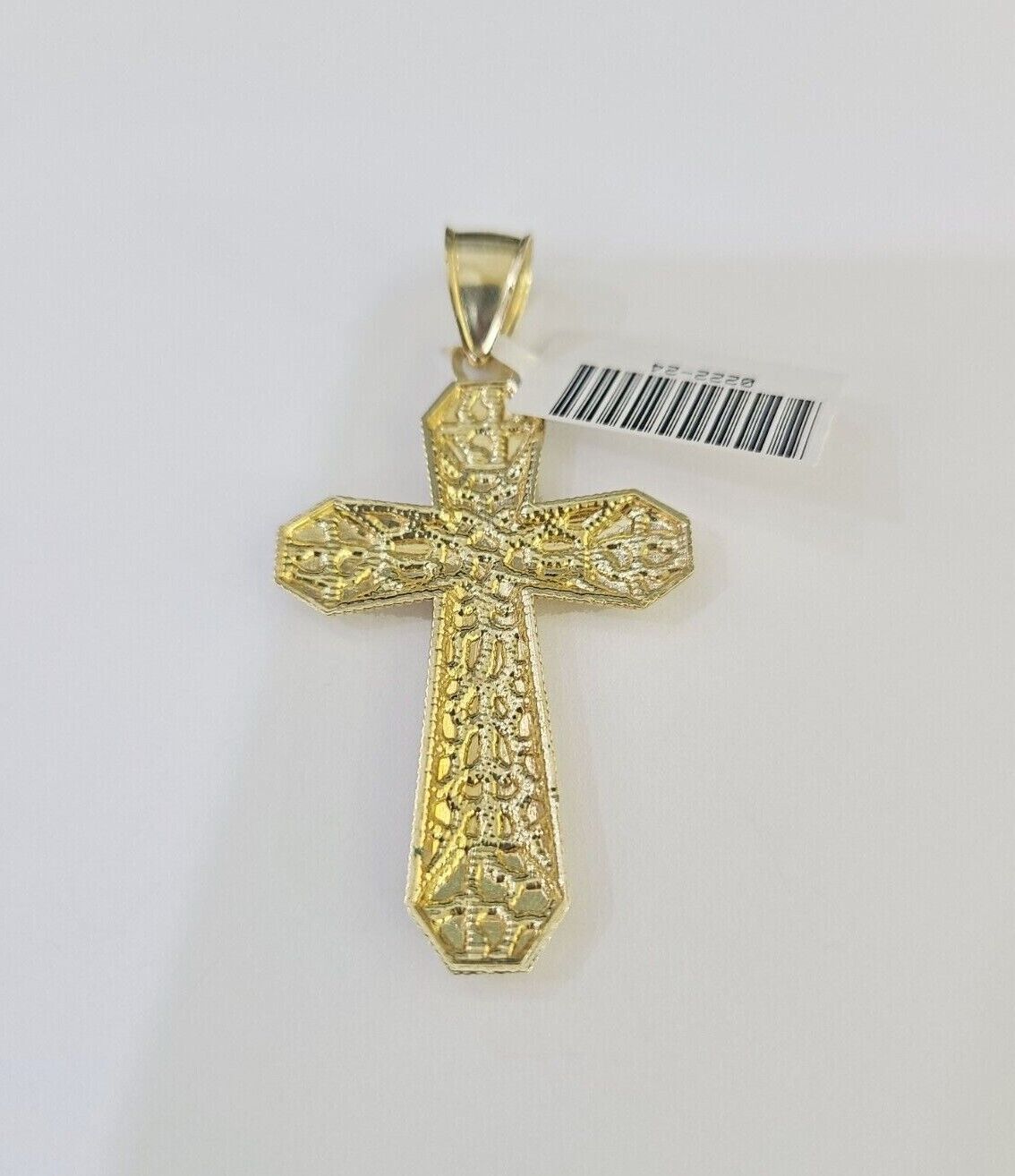 10K Gold Miami Cuban Chain Jesus Cross Charm Length 18" - 26" 4mm REAL Yellow - GoldenlinQ